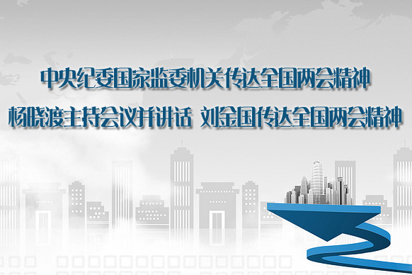 中央纪委国家监委机关传达全国两会精神 杨晓渡主持会议并讲话 刘金国传达全国两会精神