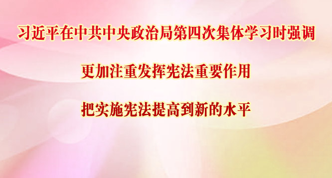 习近平在中共中央政治局第四次集体学习时强调 更加注重发挥宪法重要作用 把实施宪法提高到新的水平